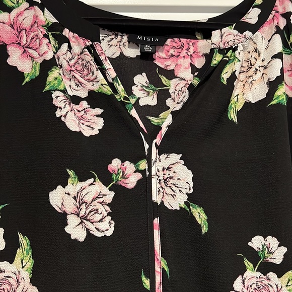 Misia size 3xl black rose blouse. Brand new. Never worn. - Picture 2 of 6